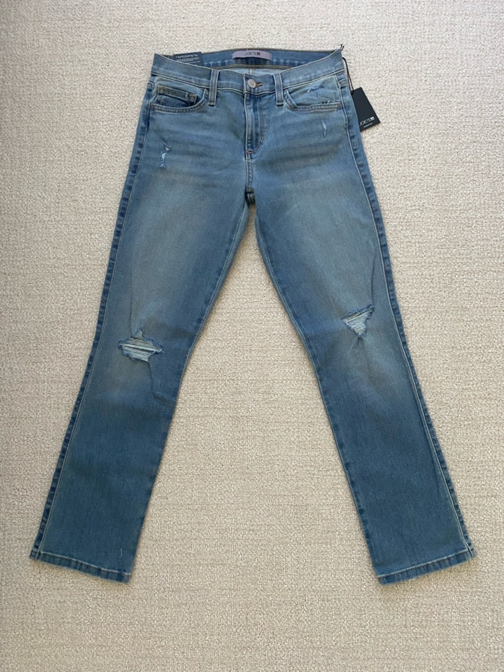 Joe’s Jeans Light Blue Distressed Straight Crop Size 25